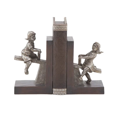 8" Brown Eclectic Children Bookends, 2ct.