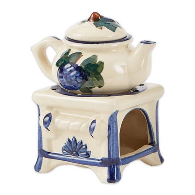 Porcelain Teapot Stovetop Candle Oil Warmer 3.87" x 3.12" x 5.37"