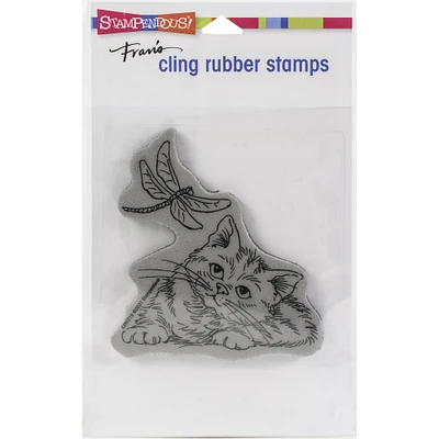 Stampendous® Dragonfly Kitten Cling Stamp