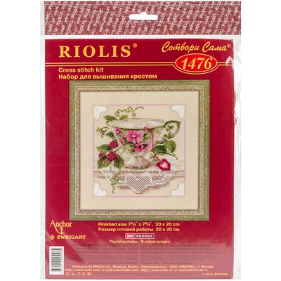 RIOLIS Raspberry Tea Counted Cross Stitch Kit