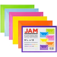 JAM Paper 9.75" x 13" Plastic Hook & Loop Closure Envelopes, 6ct.