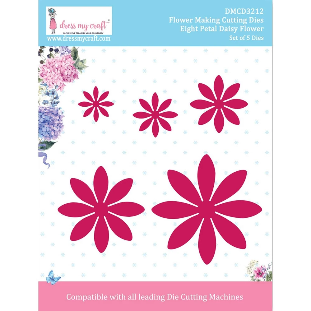 Dress My Craft Dies-Flower Making-8 Petal Daisy Flower