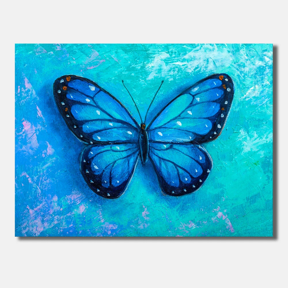 Designart - Butterfly Portrait In Multicolors IV - Modern Canvas Wall Art Print