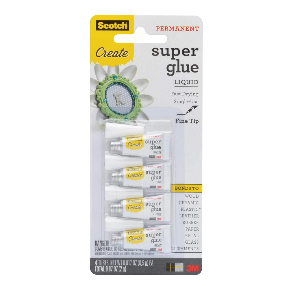 Scotch® Create Liquid Super Glue, 4ct.