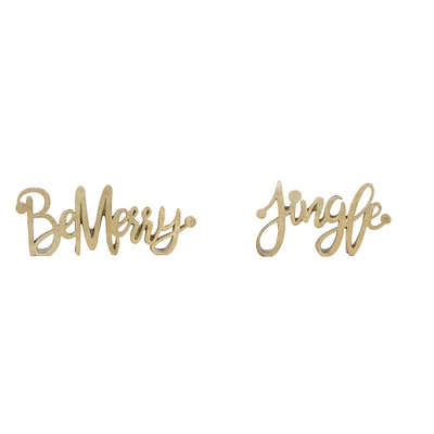 Gold Be Merry & Jingle Sign Set
