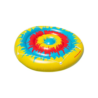 72" Multicolor Tie Dye Inflatable Circular Swimming Pool Float