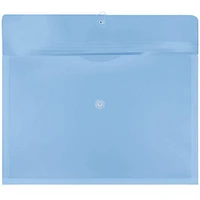 JAM Paper 12" x 18" Blue Button & String Tie Closure Plastic Envelopes, 12ct.