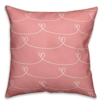 Pink Hearts Throw Pillow