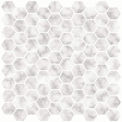 InHome Hexagon Marble Peel & Stick Backsplash Tiles