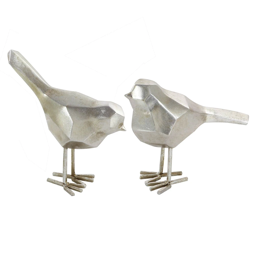 CosmoLiving by Cosmopolitan Gray Farmhouse Polystone Bird Sculpture Set