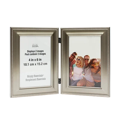 Antique Pewter Hinged Frame, 4" x 6", Simply Essentials™ By Studio Décor®