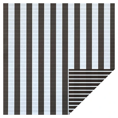 48 Pack: & White Stripe Double-Sided Cardstock Paper by Recollections