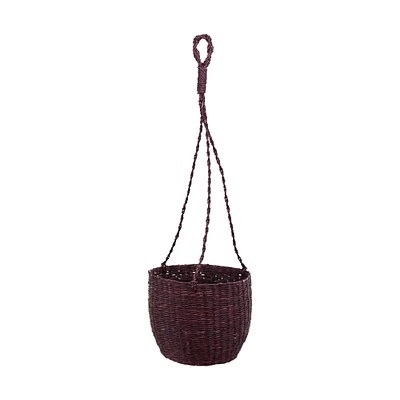 8" Hand-Woven Hanging Seagrass Basket Planter