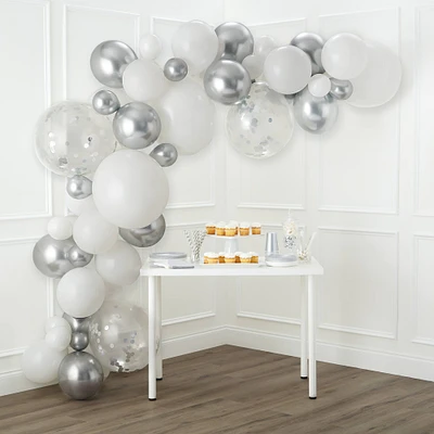 6 Pack: 10ft. Silver & White Balloon Garland by Celebrate It™