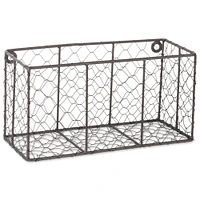 DII® Gray Wall Mount Chicken Wire Basket Set