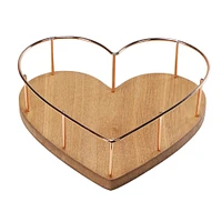 9" Heart Shaped Tray with Wooden Base