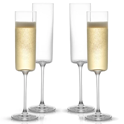 JoyJolt® Claire Cyrstal Cylinder Champagne Glasses, 4ct.