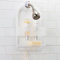 Bath Bliss Frosted White Molded Shower Caddy