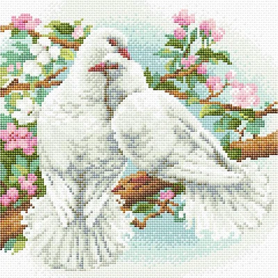 RIOLIS White Doves Diamond Mosaic Kit