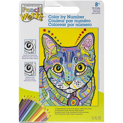 Dimensions® Pencilworks™ Colorful Cat Color By Number Kit