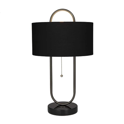 Black Iron Modern Accent Lamp 12" x 12" x 20"