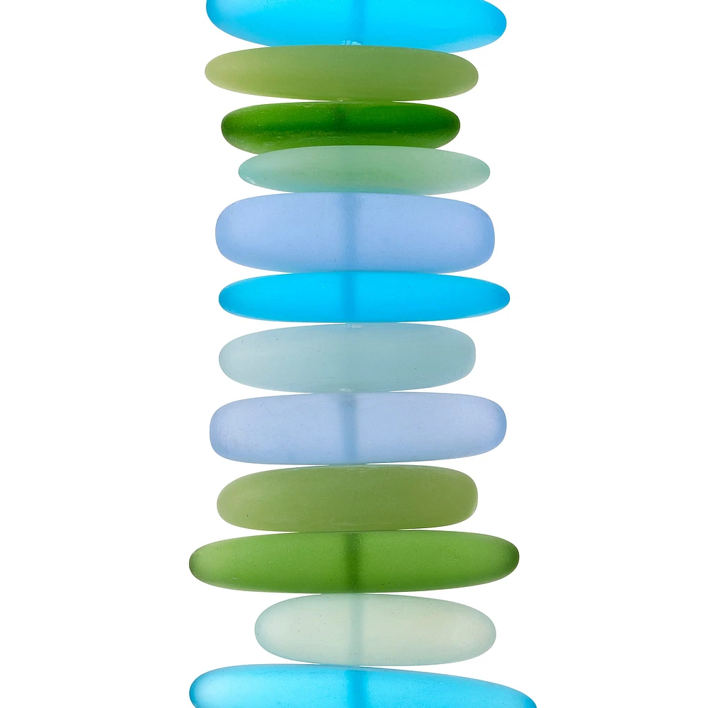 Matte Blue & Green Glass Chip Beads by Bead Landing™