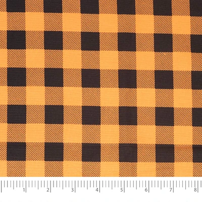 SINGER Orange & Black Buffalo Check Cotton Fabric