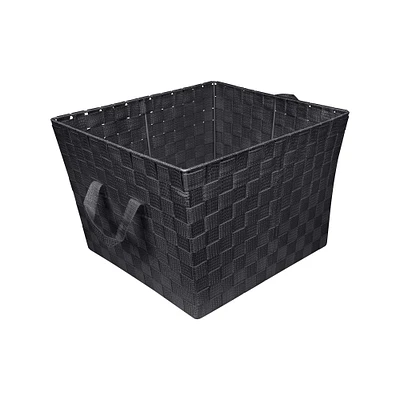Simplify Large Black Woven Storage Bin