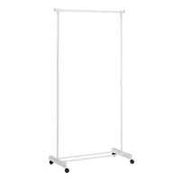 Honey Can Do White Portable Metal Clothes Rack with Bottom Shelf