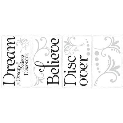 RoomMates Dream Believe Discover Peel & Stick Wall Decals