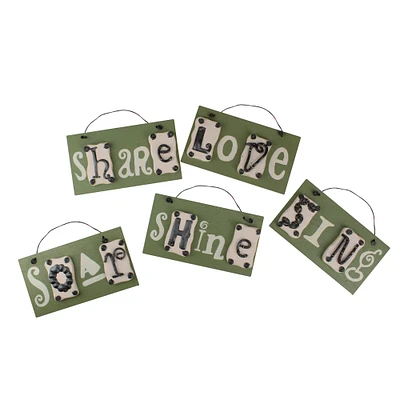 Better Homes & Gardens® Ivory & Green Inspirational Home Wall Plaque Set