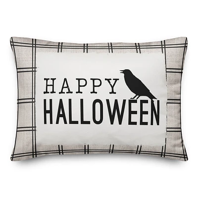 Happy Halloween Crow Throw Pillow