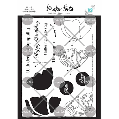 Maker Forte Build A Butterfly #1 Clear Stamps by Varada Sharma Designs