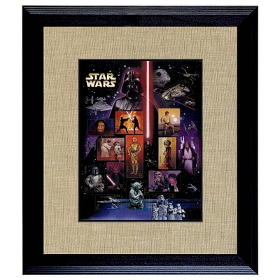 Star Wars U.S. Stamp Sheet in 16" x 14" Wood Frame