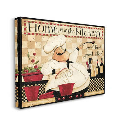 Stupell Industries Home is the Kitchen Chef Canvas Wall Art