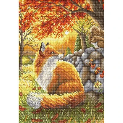 LetiStitch A Friend for Little Fox Counted Cross Stitch Kit