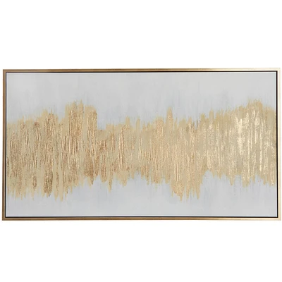 Gold Wood Contemporary Framed Wall Art 36" x 65" x 2"