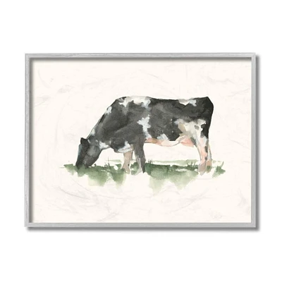 Stupell Industries Grazing Cow Gray Framed Wall Art