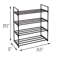 Honey Can Do Black Metal 4-Tier Modular Shoe Rack