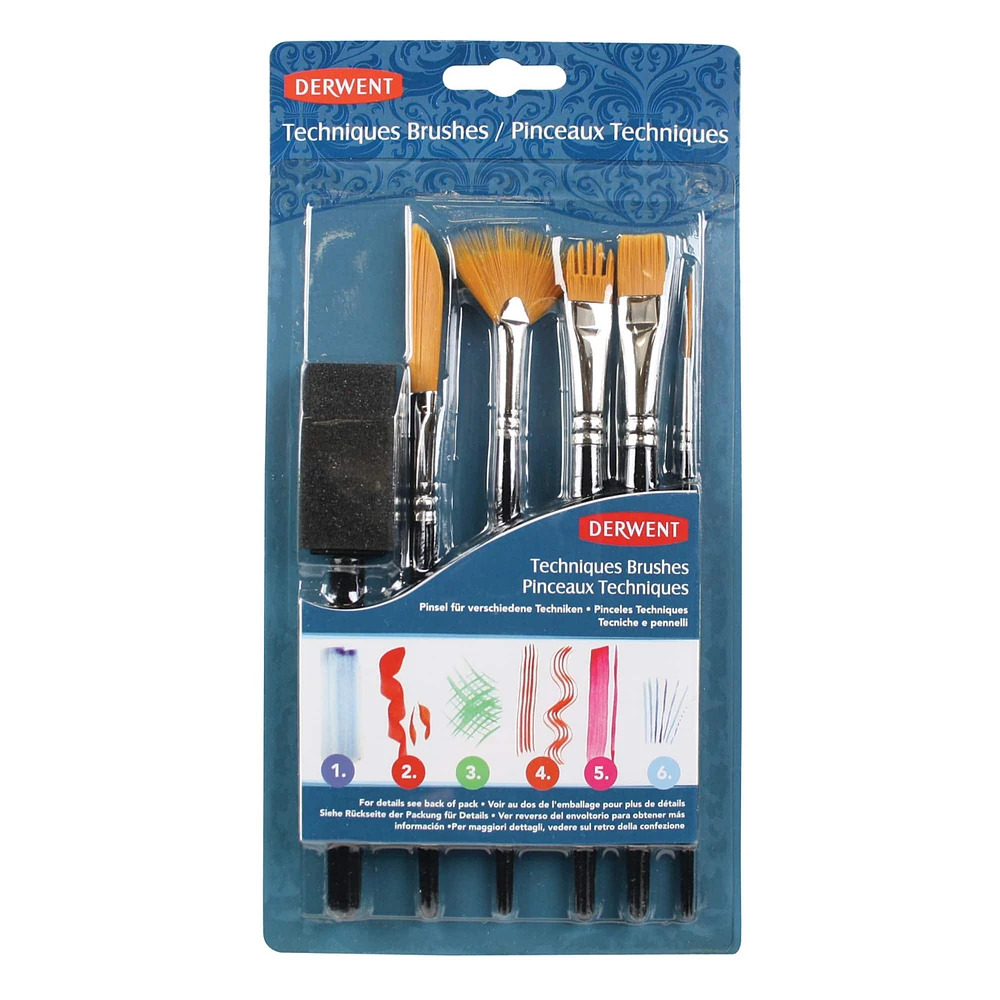 Derwent Techniques 6 Piece Brush Set