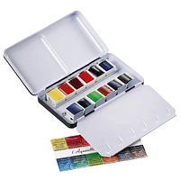 6 Pack: Sennelier l'Aquarelle French Artists' Watercolor 12 Color Half Pan Metal Pocket Set