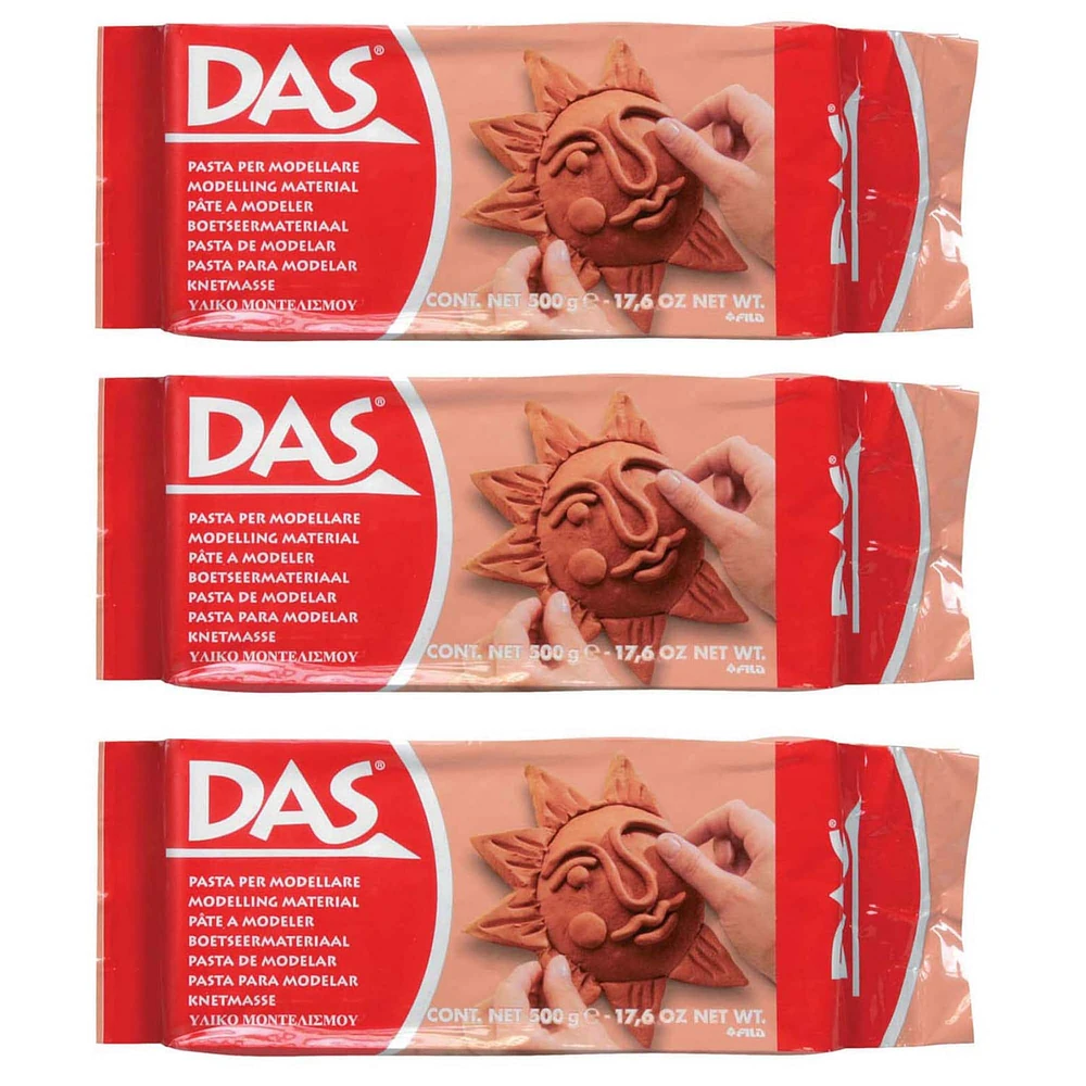 8 Packs: 3 ct. (24 total) DAS® 1lb. Terra Cotta Air Hardening Modeling Clay