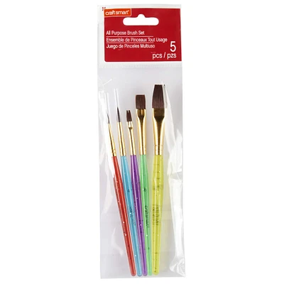 12 Packs: 5 ct. (60 total) All-Purpose Brush Set by Craft Smart®