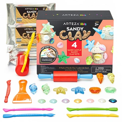 Arteza® Kids Sandy Clay Sand Castle Kit, 27 pcs
