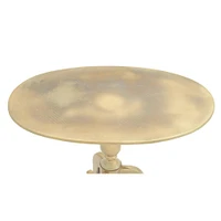 21" Gold Aluminum Traditional Accent Table