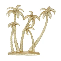 16" Gold Coastal Palm Tree Sculpture