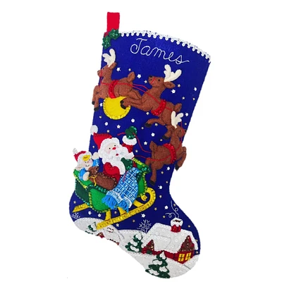 Bucilla® 18" Santa's Sleigh Ride Felt Stocking Applique Kit