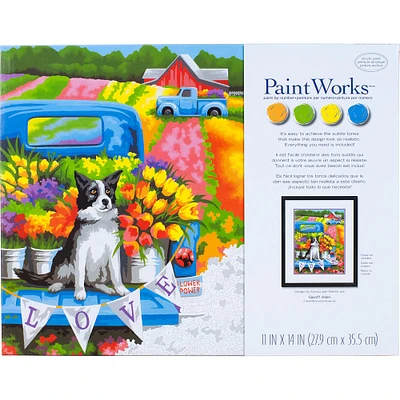 Dimensions® PaintWorks™ Paint-by-Number Kit, Flower Power Dog