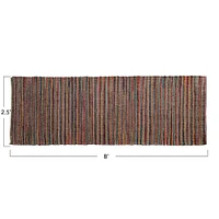 Multicolor Handwoven Cotton Striped Floor Runner, 8ft. x 2.5ft.