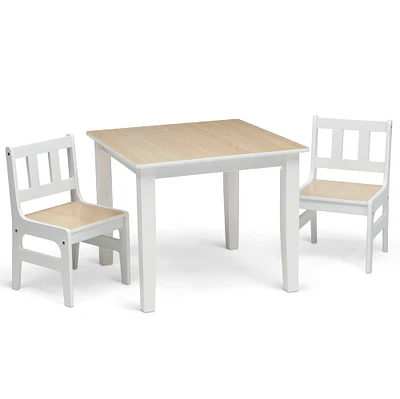 Children's White Table & 2 Chair Set